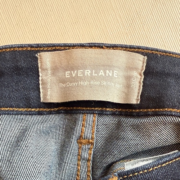 Everlane Wonen's The Curvy High Rise Skinny Crop Dark Blue Jeans Size 33 - Picture 2 of 11